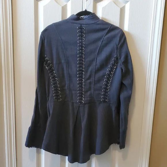 Free People Dark Gray Military-Inspired Blazer - Picture 3 of 3